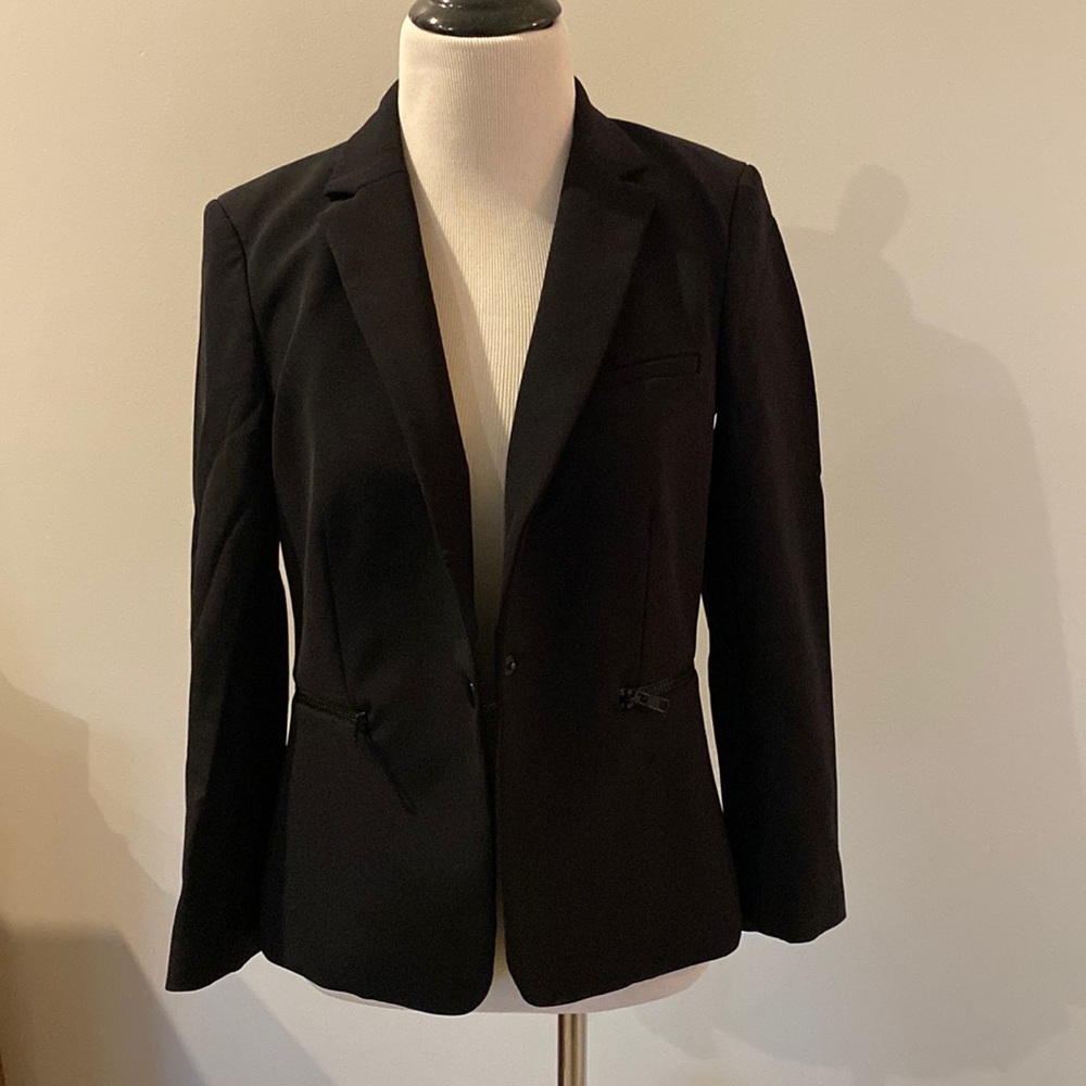Veronica Beard Black Scuba Schoolboy Dickey jacket sz 4